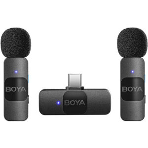 BOYA BY-V20 Ultracompact 2-Person Wireless Microphone System with USB Type-C Connector for Mobile Devices (2.4 GHz)