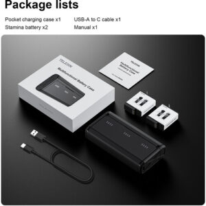 TELESIN Multifunction Battery Case Charger Kit with 2 x Stamina Batteries for GoPro HERO 12/11/10/9, Gp-Pt-G01