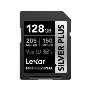 Lexar 128GB 205Mbps Professional SILVER PLUS UHS-I V30 SD Card,