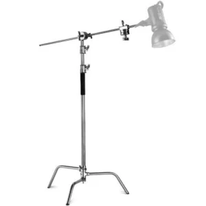 Caisi CS-S40 Pro 40-Inch Heavy-Duty C-Stand with Boom Arm, Dual Grip Heads & Removable Turtle Base for Studio Lighting & Video Production