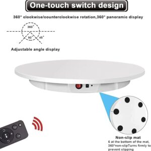 42cm 360° Electric Motorized Rotating Turntable Display Stand with Remote – 100kg Capacity, White