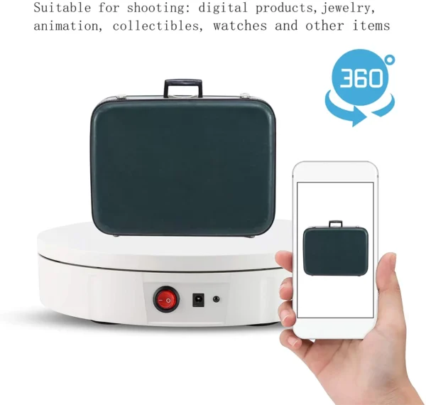 360° 30cm Motorized Rotating Display Turntable – Product Photography Table - Image 3